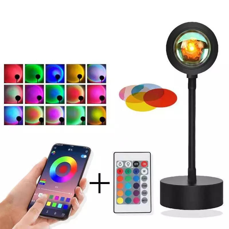 Projetor de Luz Inteligente, controlavel pelo controle e pelo celular, multicolor-Luxo Premium