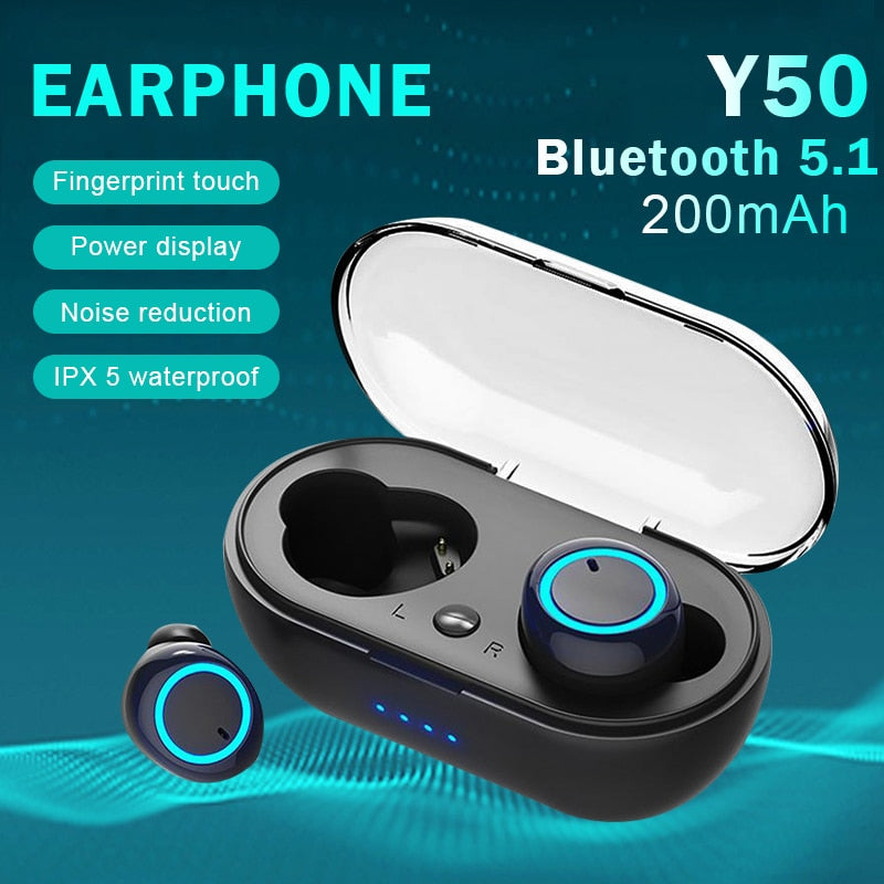 Fones de Ouvido sem fio bluetooth v5.0 tws, com microfone- Luxo Premium